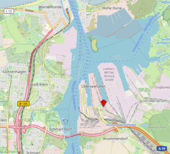 Anfahrtskarte Seemanns- und Hafenamt Rostock