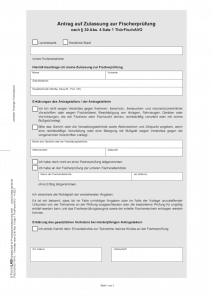 Bild des Antrags zur Anmeldung Fischerprüfung Thüringen